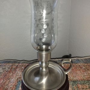 Early American Pewter Hurricane Lamp